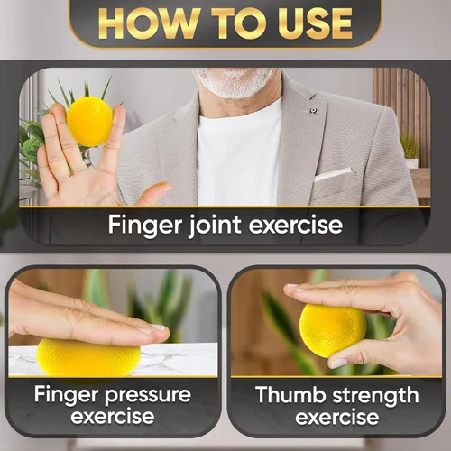 Vista 5 de 4 pelotas de apretar para terapia de manos, 4 niveles de resistencia, bolas de ejercicio de mano para artritis, agradables al tacto y ligeras