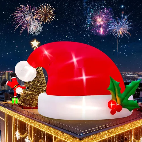 Vista 12 de Kalolary Arco inflable de Navidad de 12 pies para decoración al aire libre, arco de árbol de Navidad, decoración de patio, regalos de dulces de Papá