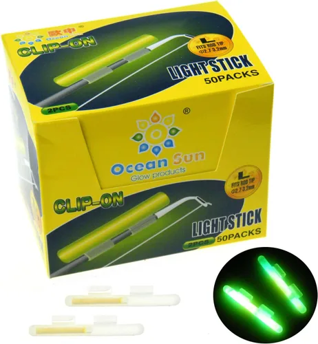 Vista 4 de QualyQualy Varillas brillantes de pesca con clip para bastón, luces de pesca para cañas, palos de luz para caña de pescar, kit a granel de 20 piezas