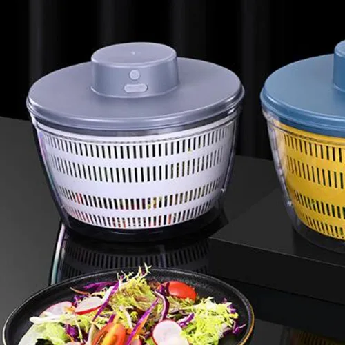 Vista 9 de Bothyi - Colador eléctrico recargable de gran capacidad, de secado rápido, automático, para ensalada, color gris