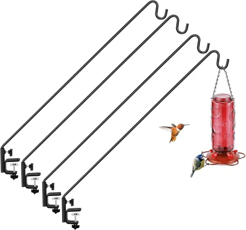 Vista 18 de ERYTLLY 2 Paquetes de Ganchos de Cubierta Resistentes Montados en Pared, Gancho de Cubierta Extensible y Ajustable para Colgar Comedero de Pájaros