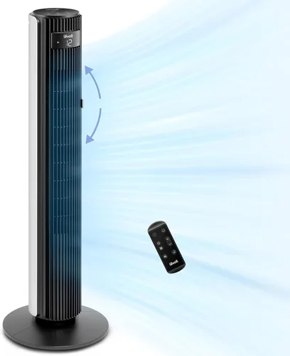 Vista 11 de LEVOIT Ventilador de torre clásico de 36 pulgadas para dormitorio, ventilador de pie de flujo de aire de 25 pies/s que sopla aire frío