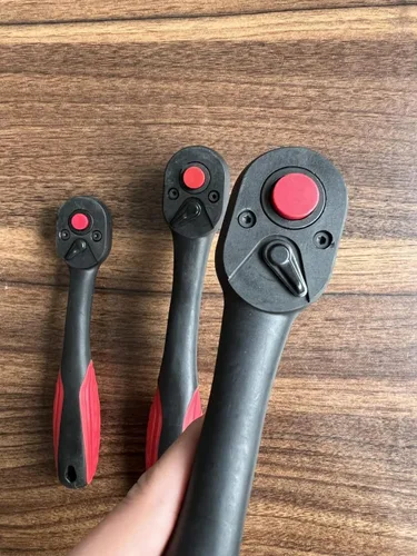 Vista 3 de Llave de trinquete de 3 piezas de liberación rápida, mango de desplazamiento compuesto, llave de engranaje reversible de 72 dientes