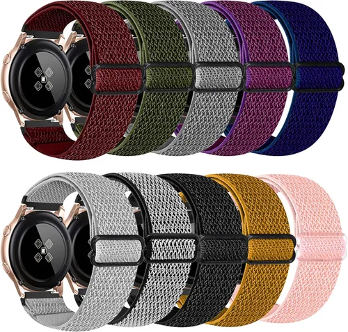 Vista 11 de ShuyYo - Correa de repuesto de nailon suave de 0.78 pulgadas compatible con Samsung Galaxy Watch Active 2 de 1.73 pulgadas, 1.57 pulgadas, Galaxy