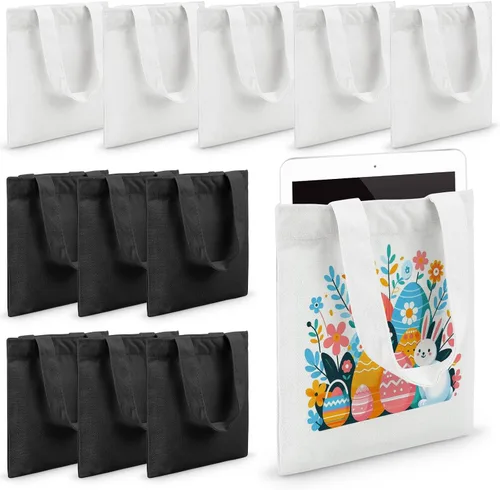 Vista 8 de Amylove Mini Bolso De Mano Bolsa De Lona En Blanco Para Sublimación Bolsas De Mano Reutilizables Para Comestibles Equipaje DIY Bolsa De Regalos Para