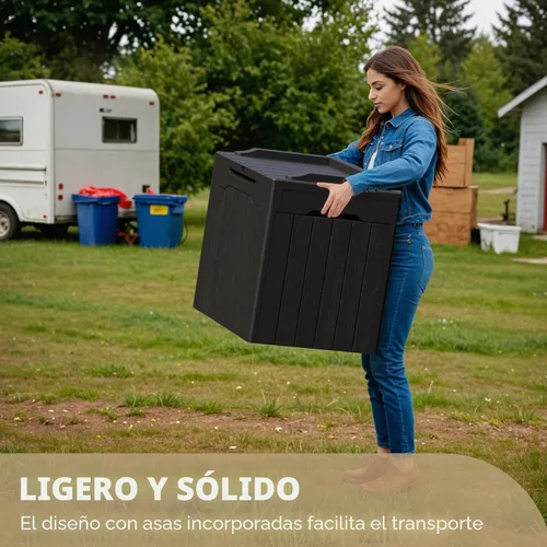 Vista 4 de Devoko - Caja de almacenamiento de 30 galones para terraza, resina impermeable, para exteriores y patio, banco con cerradura para herramientas