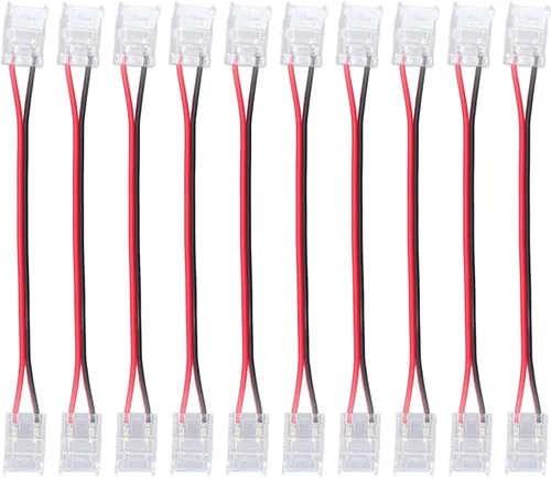 Vista 8 de Marhynchus Kit de conector de tira de luz LED COB, 2 pines de 0.394 in de ancho, tira de doble cabeza a tira de extensión, conector de tira de luz