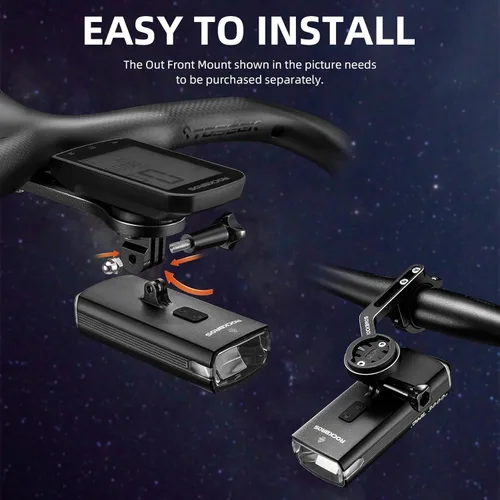 Vista 6 de ROCKBROS Luces de bicicleta de 10000 mAh USB-C recargables para bicicleta de noche - 3000 lúmenes brillantes luces de bicicleta - Más de 24 horas