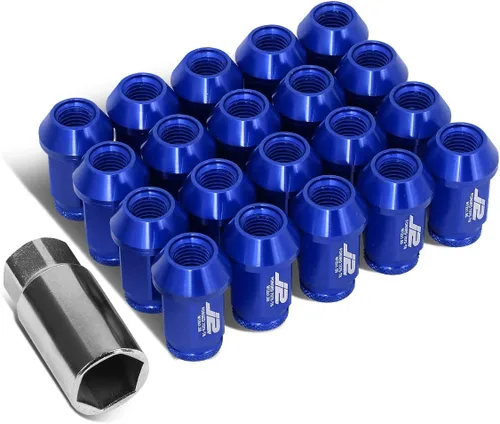 Vista 10 de J2 Engineering LN-T7-023-15-BK Negro 7075 Aluminio M12X1.5 20Pcs L: 1.575 in Tuerca de extremo abierto con adaptador de enchufe