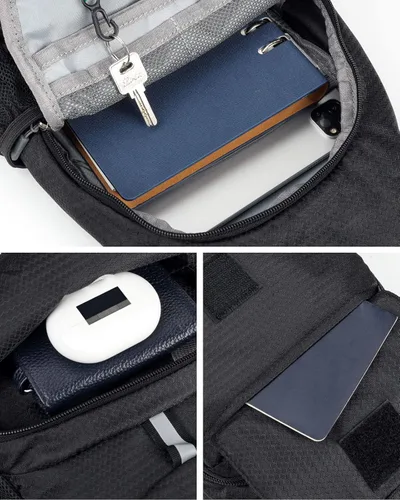 Vista 5 de WATERFLY Mochila pequeña empacable con correa cruzada para el hombro y el pecho, bolsa para libros, para senderismo y viajes