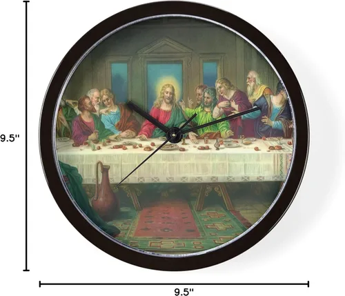 Vista 6 de CafePress The Last Supper - Reloj de pared de 10 pulgadas para sala de estar, cocina u oficina