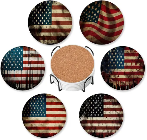 Vista 11 de Posavasos para bebidas absorbentes con soporte, conjuntos florales de William Morris de 6 posavasos duraderos para protección de mesa de café