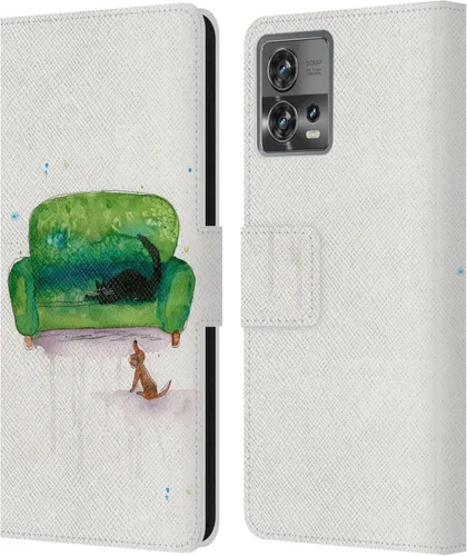 Vista 12 de Head Case Designs Officially Licensed Wyanne Quiet Creative Animals 2 Leather Book Wallet Case Cover Compatible with Motorola Moto Edge 30 Fusion