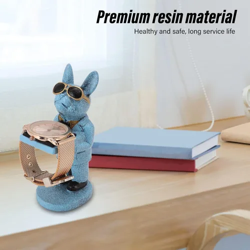 Vista 4 de Soporte de reloj hecho a mano, lindo modelo de figura decorativa, soporte de exhibición de reloj para joyería, reloj, pulsera, collar, hogar