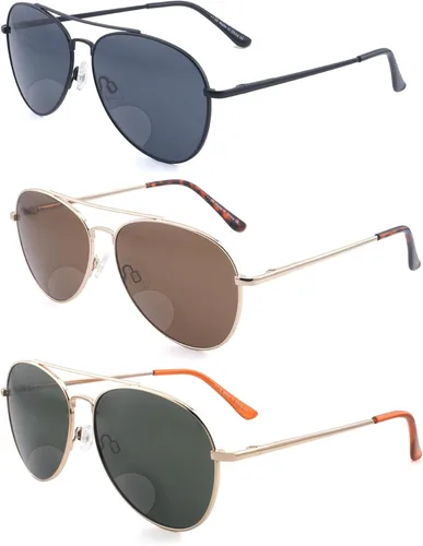 Vista 8 de Gafas de sol bifocales clásicas, gafas de lectura de metal Command Aviator para hombres y mujeres