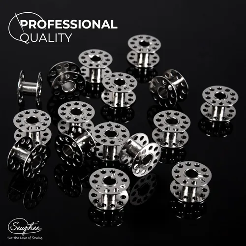 Vista 5 de Sewphee Bobinas de metal clase 15 para máquina de coser, compatibles con Brother, Singer, Janome, Kenmore, Babylock, bobinas de máquina de coser