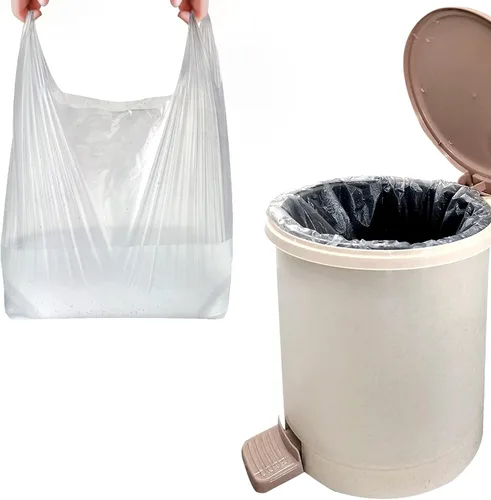 Vista 4 de Bolsas de plástico para camisetas, bolsas de plástico con asas para compras de comestibles y venta al por menor, bolsas de plástico para negocio, 12