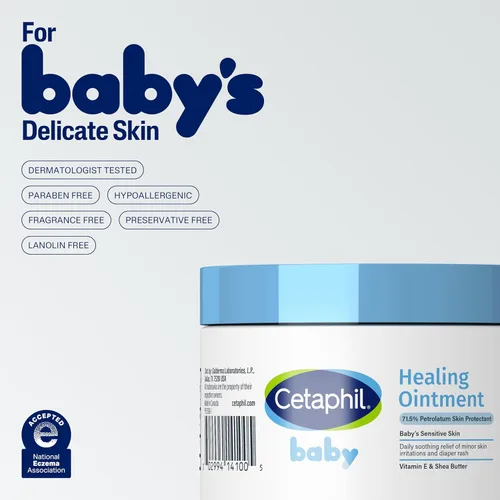 Vista 6 de Cetaphil - Ungüento curativo para bebé, ungüento para el sarpullido del pañal que calma y protege la piel irritada del bebé, protector de la piel