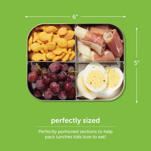 Vista 13 de LunchBots Medium Uno - Recipiente para sándwiches de acero inoxidable, diseño abierto para envolturas, ensaladas o una comida pequeña, ecológico