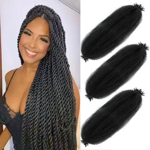 Vista 54 de Cabello Afro Twist de 12 pulgadas, Cabello Afro Trenzado de Ganchillo (12 Pulgadas (Paquete de 3), RED#)