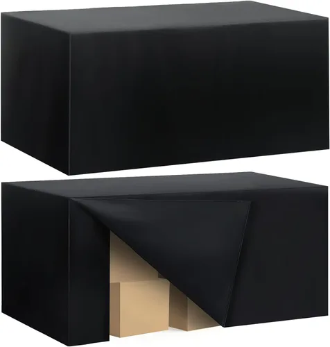 Vista 36 de Paquete de 2 manteles ajustados para mesa rectangular de 4 pies, 48 x 24 pulgadas, cubiertas de mesa verde manzana, tela de poliéster resistente al
