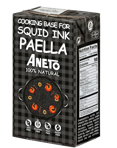 Vista 9 de Aneto Caldo base de cocina de paella de tinta de calamar 33.83 onzas 1 paquete Ingredientes 100% naturales