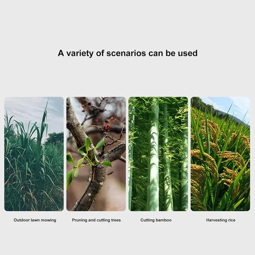 Vista 3 de Hz de deshierbe de 16.5 pulgadas, acero de manganeso de doble guadaña para jardín, mango de madera, para césped, patio, terraza, pavimentación