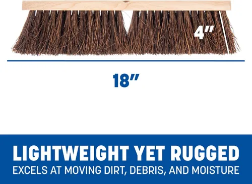 Vista 3 de SPARTA Flo-Pac Palmyra escoba de piso, escoba pesada para limpieza, 18 pulgadas, marrón