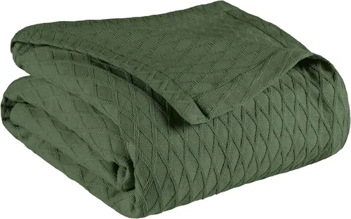 Vista 20 de Superior Diamond Weave - Manta de algodón de tejido diamante para todas las estaciones, cubierta para el hogar, sofá, cama, mantas suaves y cálidas