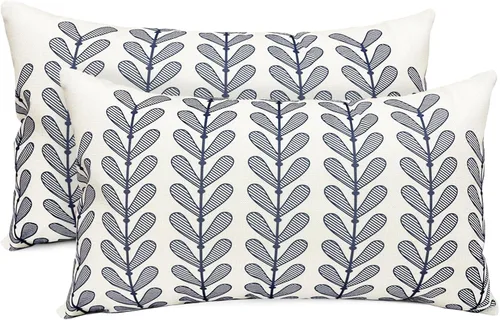 Vista 55 de Juego de 2 fundas de almohada decorativas negras boho 16x16 pulgadas, fundas de almohada de lino modernas estilo bohemia campestre para exteriores