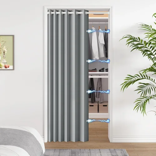 Vista 32 de Cortinas Verticales de Privacidad, Cortina Vertical de Pliegues Fruncidos con Memoria Entrenada Adecuada para Cobertura Abierta de 78 Pulgadas