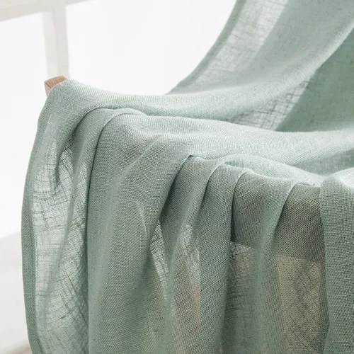 Vista 5 de MIULEE Cortinas de Lino Aqua de 72 Pulgadas de Largo para Dormitorio y Sala de Estar, Cortinas de Ventana con Textura de Lino Suave y Grueso, Semi