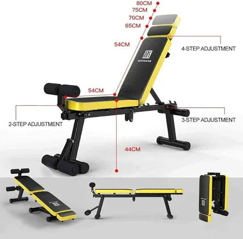 Vista 2 de Adjustable Weight Bench - Fitness Dumbbell Bench - Weight Lifting Sit Up Ab Bench - Dumbbell Stool Folding - For Home Gym Workout