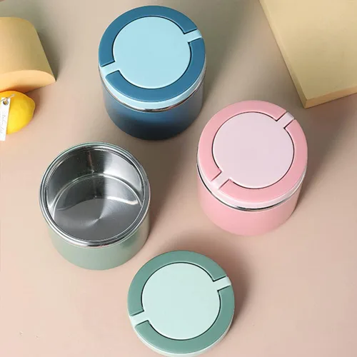 Vista 5 de Tarro de comida aislado, contenedor de sopa de 21.3 fl oz, caja Bento de acero inoxidable con asa, recipiente de almacenamiento de sopa para taza