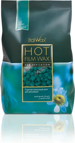 Italwax Azuleno - 1 kg / 2.2 lb - Perlas de cera dura para depilación - Formulación natural ideal para todo tipo de piel - Sin fragancia