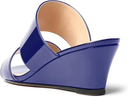 Vista 7 de WAYDERNS Sandalias de cuña de tacón bajo de dos piezas para mujer con punta abierta y puntera abierta, de 2 pulgadas