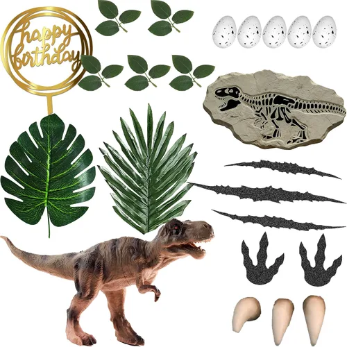 Vista 8 de Decoración para tartas de dinosaurio, garras de dinosaurio de arcilla y marcas de rascar, decoraciones para pasteles para temática de dinosaurios