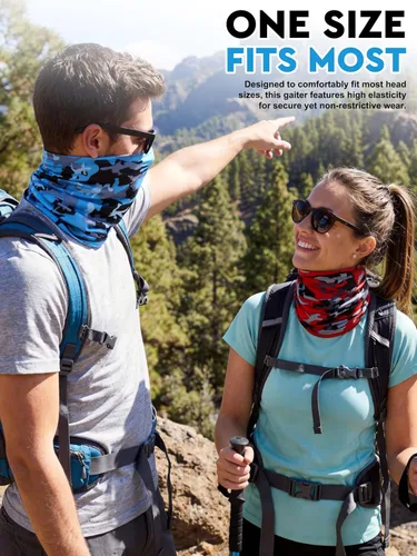 Vista 4 de 9 piezas de pasamontañas para hombre, polaina para el cuello, máscara facial de verano, protección solar, refrescante, transpirable, cubierta