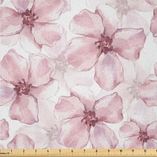 Vista 13 de Ambesonne Ivy Leaves Fabric by The Yard, Contemporary Design of Fantasy Themed Dreamy Leafy Pattern on Dark Back, Microfiber Fabric for Arts and