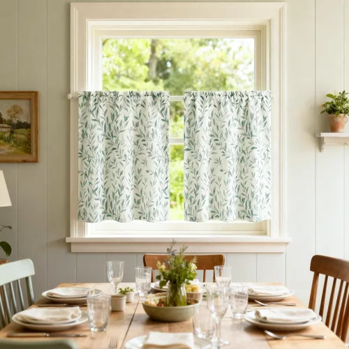 Vista 21 de VOGOL Cortinas pequeñas para ventana, lindas cortinas cortas con estampado de pájaros para cuarto de bebé, baño, cafetería, puerta, cabeza, 30 x 24