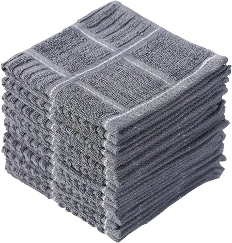 Vista 11 de Glynniss Paños de cocina para lavar platos de cocina, trapos súper absorbentes, paños de limpieza de rizo de algodón, paquete de 8