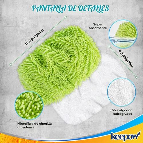 Vista 3 de KEEPOW Almohadillas de microfibra reutilizables compatibles con Swiffer