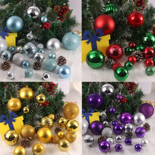 120 unidades de cajas abiertas de colores y tamaños aleatorios, esferas de Navidad para árbol de Navidad, inastillables, decoraciones de Navidad