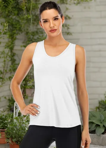 Vista 3 de ICTIVE - Camiseta deportiva sin mangas con espalda cruzada, para mujer, ideal para yoga