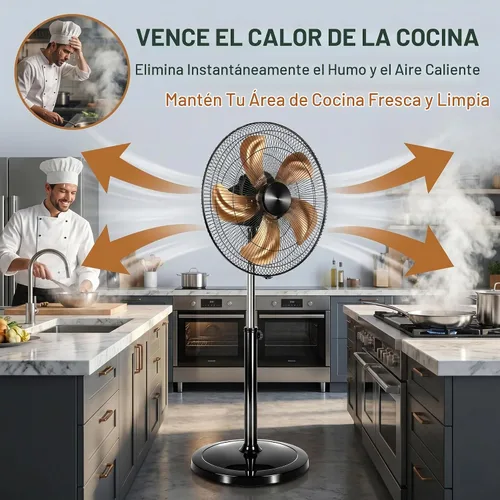 Vista 3 de Aottop Ventilador oscilante de pedestal de alta velocidad con control