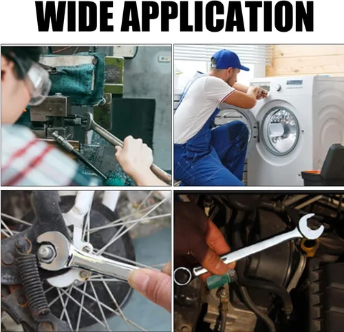 Vista 8 de Utoolmart Llave combinada de trinquete, llave combinada de trinquete de extremo abierto de 0.315 in, métrica, construcción de acero al cromo Acero