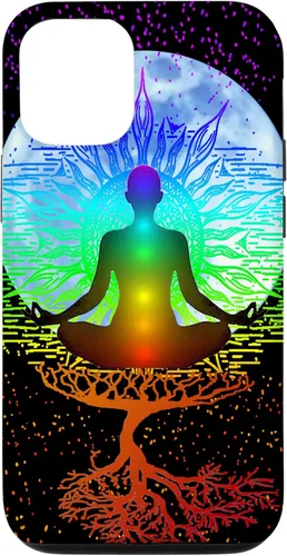 Vista 28 de Chakra Meditation Moon Tree of Life Case for iPhone 17