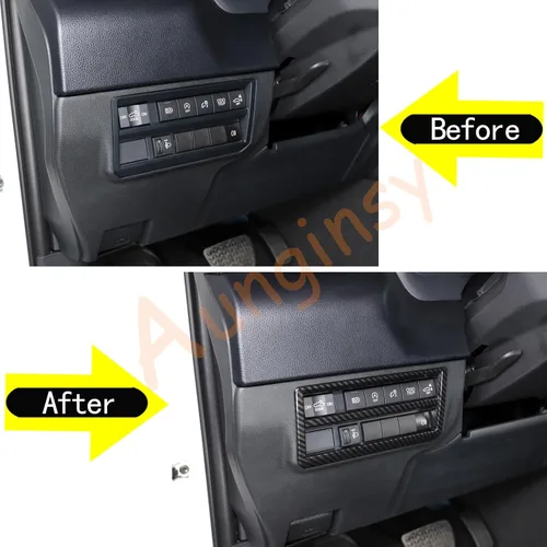 Vista 5 de Aunginsy Botón de interruptor de faros para coche, con cubierta de marco y embellecedor, compatible con Toyota Tundra/Sequoia 2022-2023 - Accesorios