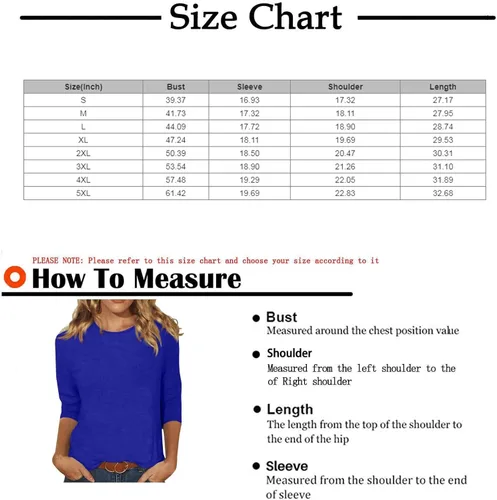 Vista 3 de Womens Long Sleeve Tops Fashion Daily Versatile Casual O-Neck 34 Sleeve Printed Top