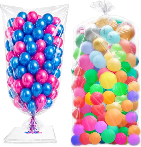2 bolsas de globo grandes transparentes de 98.4 x 59 pulgadas para